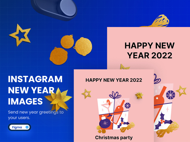 Instagram New Year Greeting Card, Social Media New Year Greeting Card