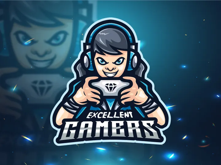 Boy esport mascot logo design vector