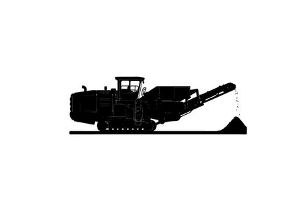 Silhouette of a large industrial crusher machine