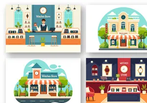 10 Watches Store Illustration
