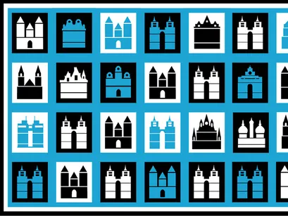 Set of vector buildings