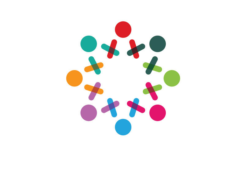 Community peole team group colorful logo