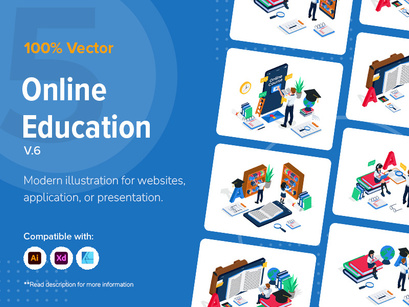 Online education illustration v6