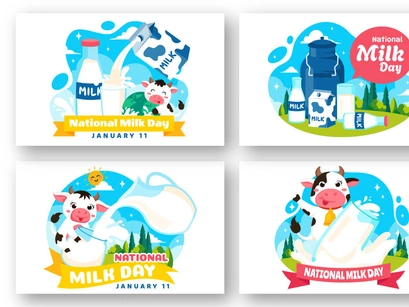 10 National Milk Day Illustration