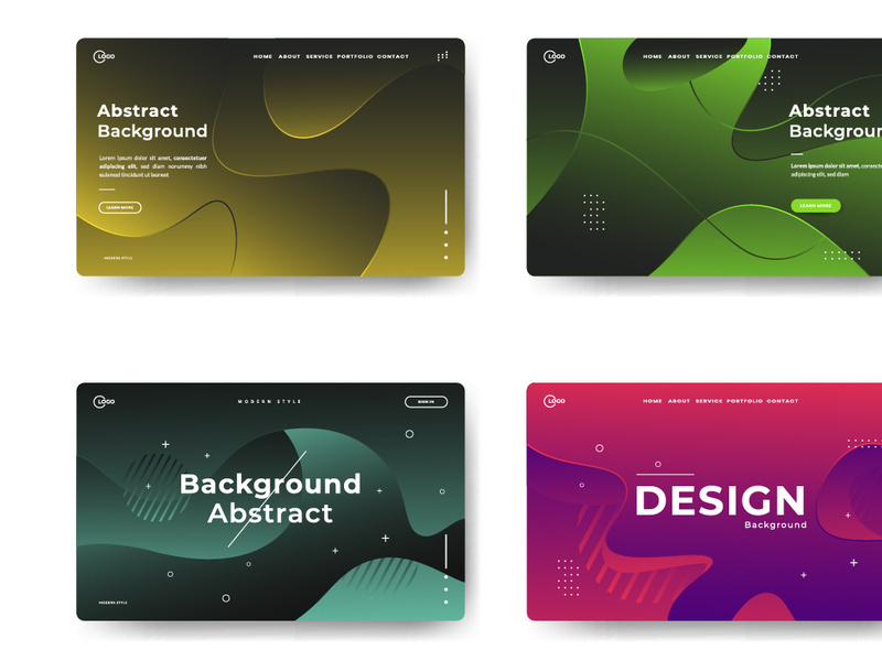 Abstract trendy landing pages