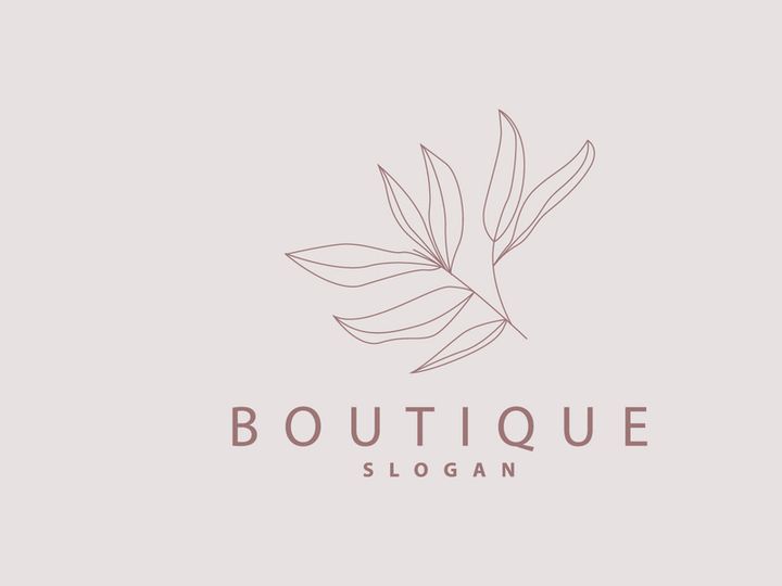 Leaf Line Logo, Beautiful Hand Drawn Design