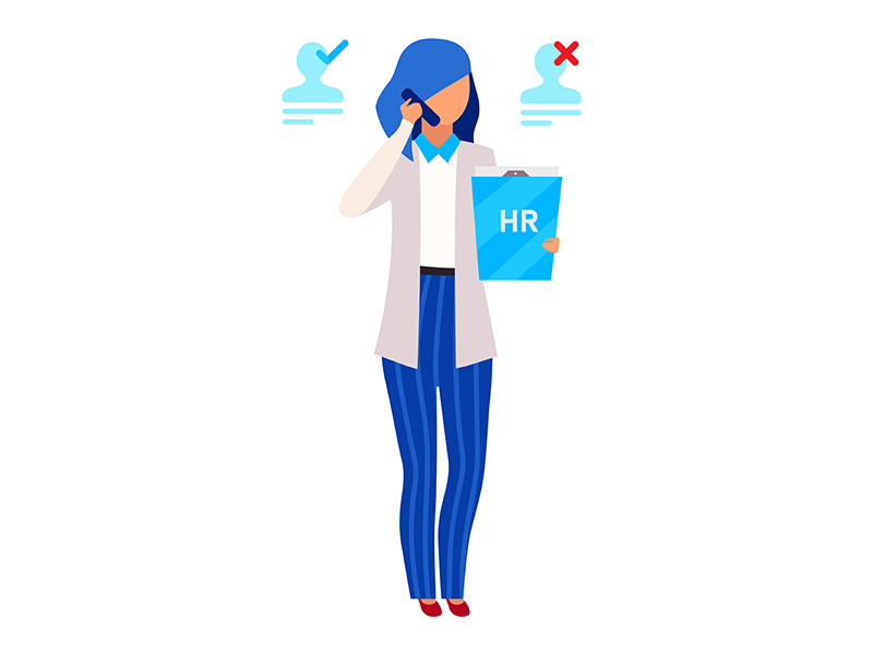 HR manager, recruiter flat vector illustration