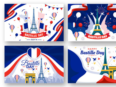 12 Happy Bastille Day Illustration