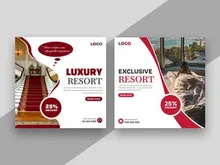 Luxury Hotels Social Media Post Banner Template