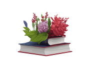 Vector Illustration Books decorated by flowers