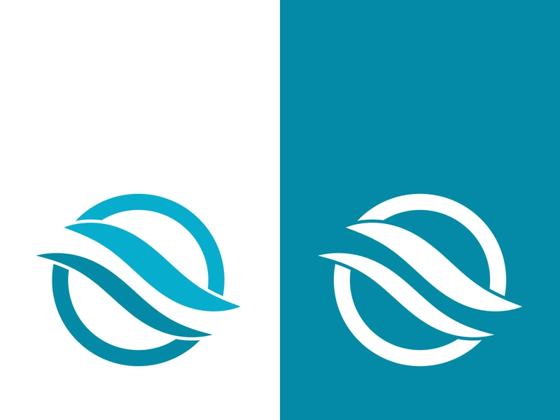 Wave beach vector illustration design logo