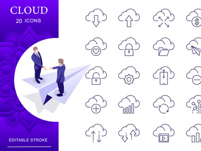 Cloud and Storage Icon Set