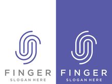 Modern human fingerprint logotype. Fingerprint for identity, business card, technology, digital.