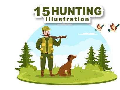 15 Wild Animals Hunting Illustration