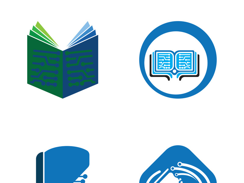 Digital book logo technology vector icon design