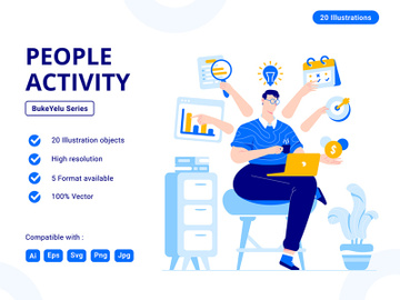 25 People Activity Illustration set preview picture