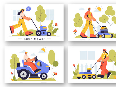 9 Lawn Mower Illustration