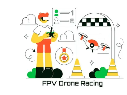 10 FPV Drone Racing Illustration