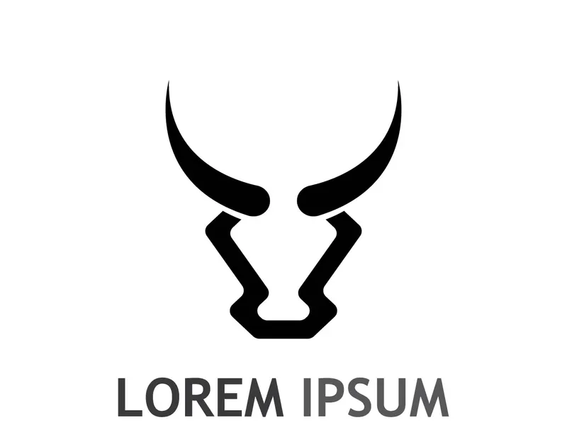 Vintage bull head horns logo