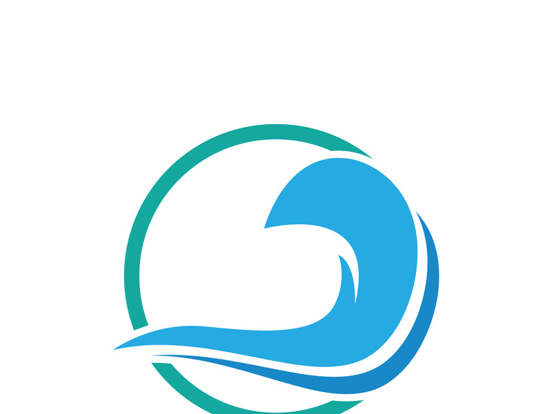 Ocean water wave wave logo design.