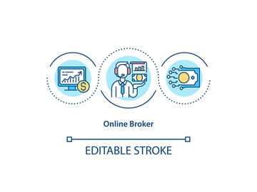 Online broker concept icon preview picture