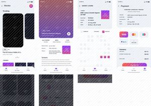 UI Kit de aplicación móvil de reservas de películas (Claro & Oscuro)