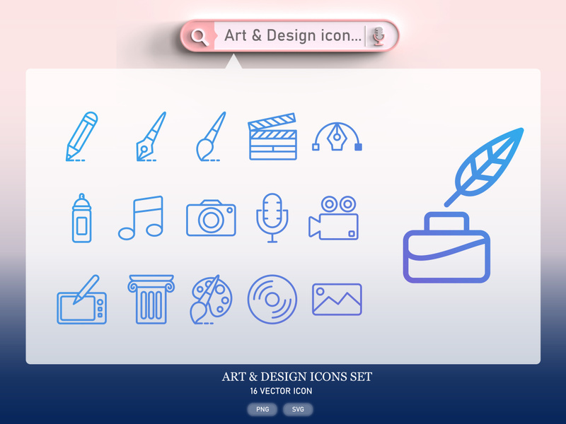 art & graphic design icon set