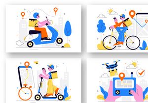 10 Courier or Delivery Service Illustration