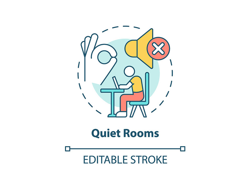 Quiet rooms concept icon