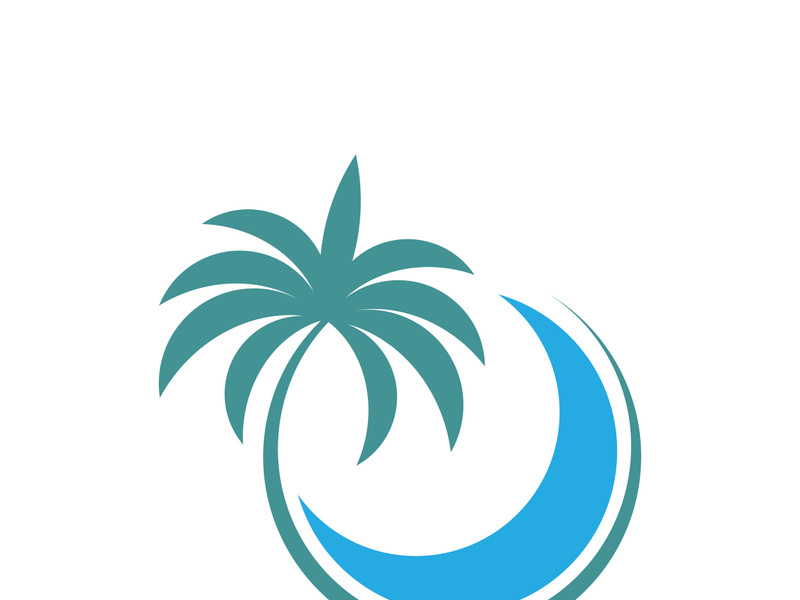 Palm tree summer logo template vector illustration