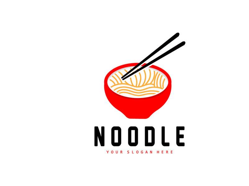 Noodle Logo, Ramen Vector, Chinese Food, Fast Food Restaurant Brand Design, Product Brand, Cafe