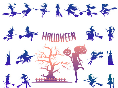 Collection : Witch Halloween Silhouette