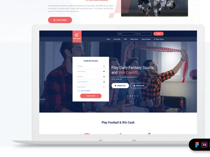 Football Fantasy Landing Page Template