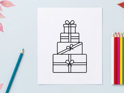 Stacked Christmas gift boxes with ribbons and bows for festive holiday celebration