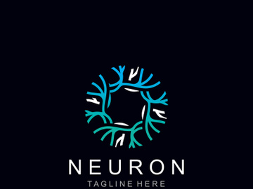 Neuron logo or nerve cell healthy abstract molecule design template preview picture