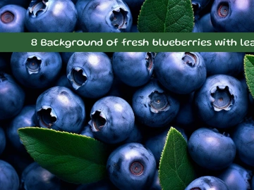 Background of fresh blueberries with leaves preview picture