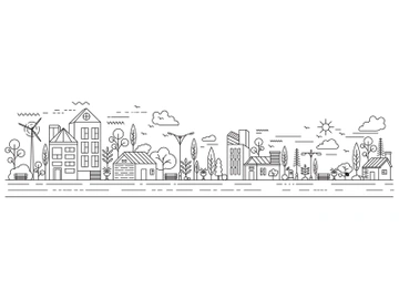 City Building Line art illustration preview picture