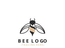 Bee logo animal design. your business honey production template design