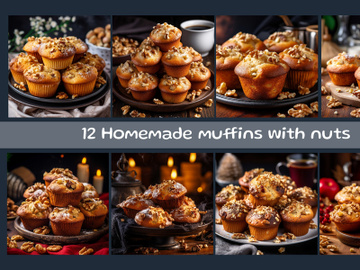 Homemade muffins with nuts preview picture
