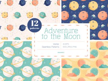 Adventure to the Moon Vector Patterns preview picture