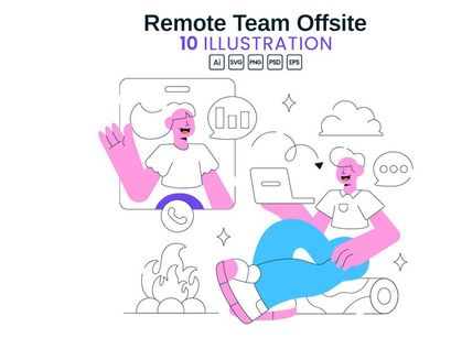 10 Remote Team Offsite Illustration