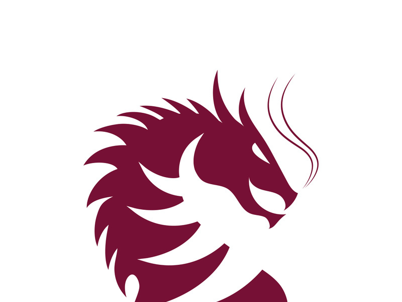 Dragon vector icon illustration design logo template