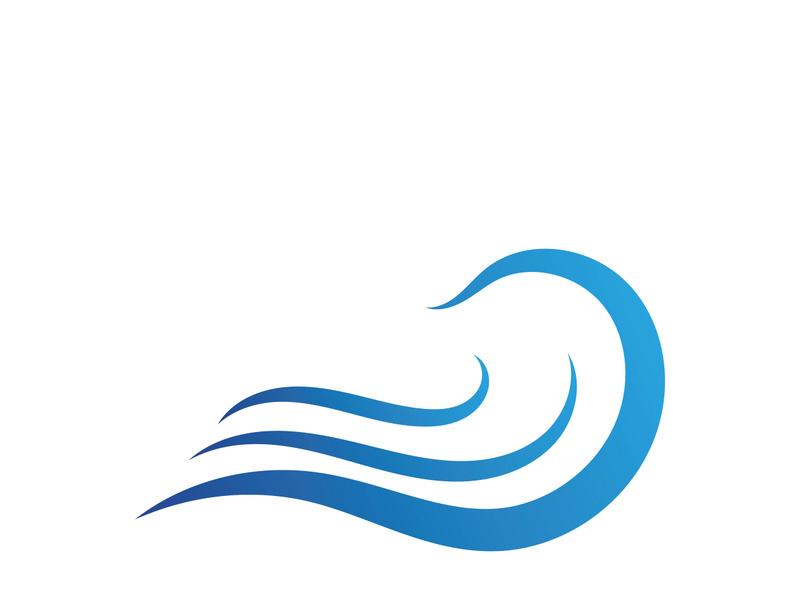 Water wave icon vector template logo
