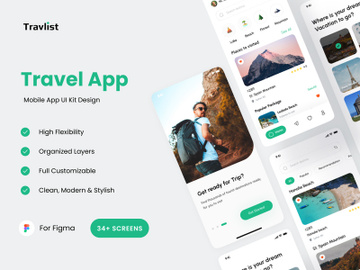 Travel App UI Kit Design preview picture
