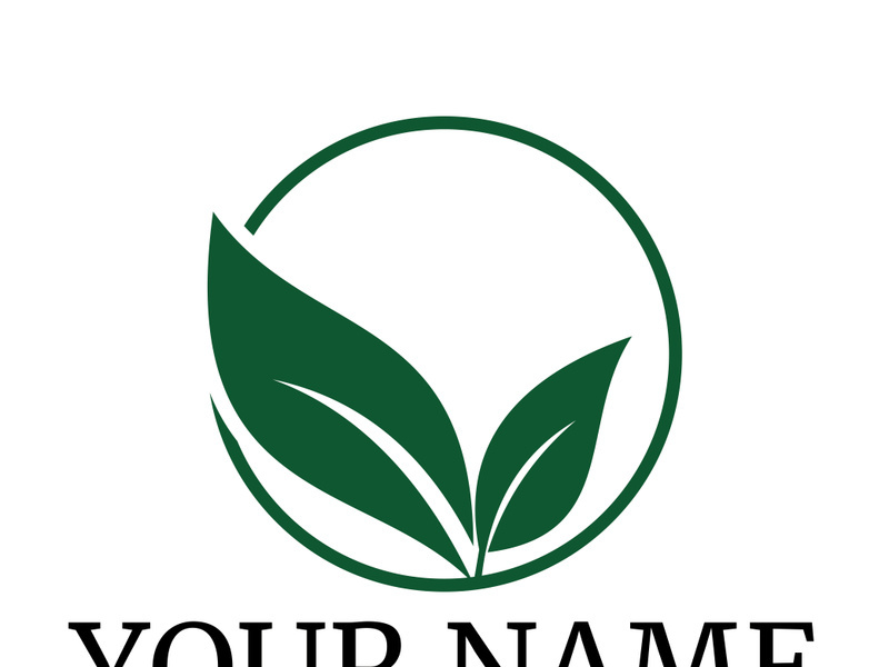 Green leaf logo design vector illustration