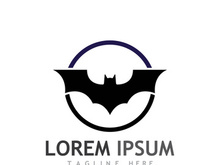 creative night bat silhouette logo.