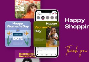 Social media of International Women post template