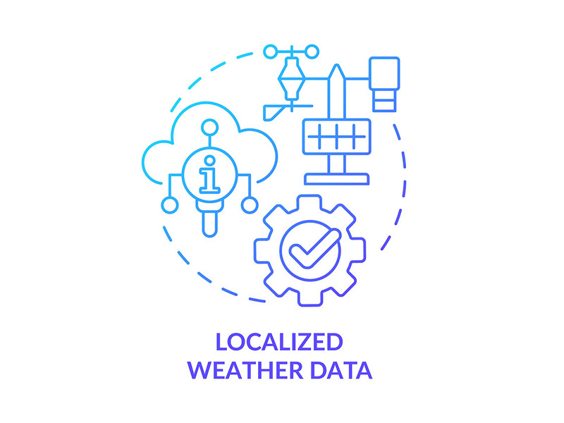 Localized weather data blue gradient concept icon