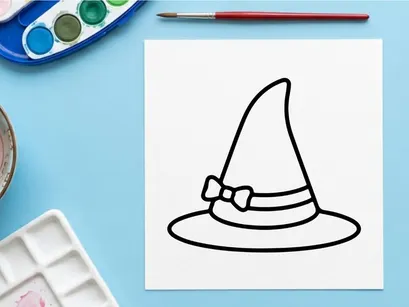 Gorro de mago minimalista con moño. Diseño clásico de sombrero de fiesta puntiagudo. Accesorio de celebración para eventos festivos y accesorio de disfraz temático de magia para fantas...