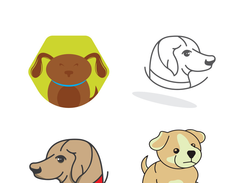 Dog logo vector design icon illustration template